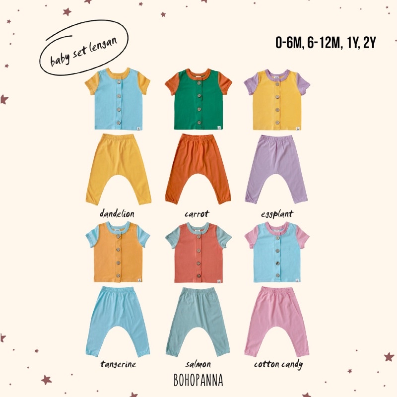 Bohobaby Baby Set Berlengan / Bohopanna Baby Set Lengan