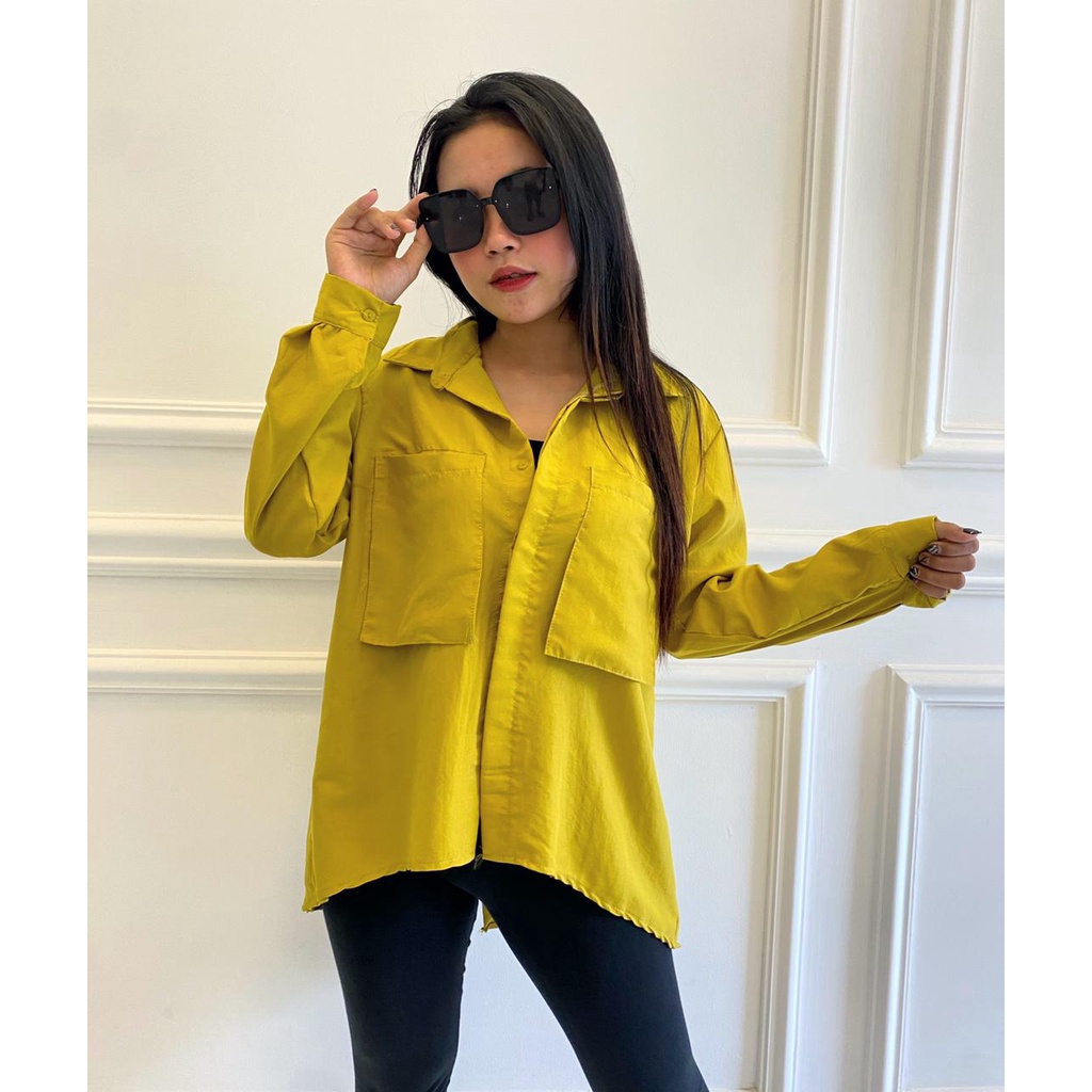 LORA TOP / KEMEJA ATASAN WANITA BAJU BLOUSE WANITA POCKET FULL KANCING AKTIF BUSUI FRIENDLY