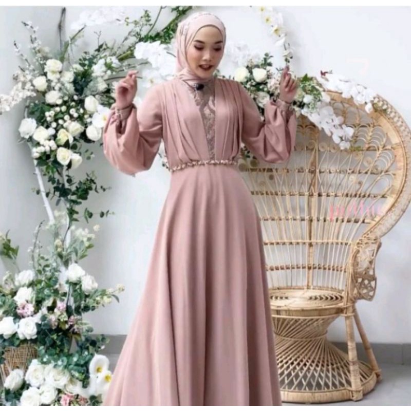 gaun pesta muslimah gaun kondangan lamaran lebaran - wardha dress