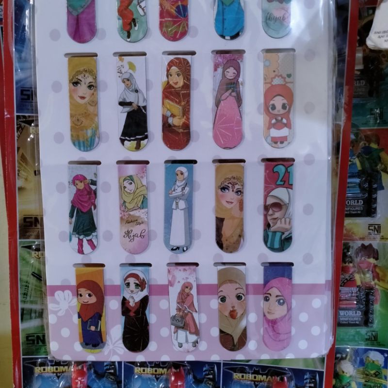 

1 pak pembatas magnet hijab isi 20 pcs /bookmark laser magnet