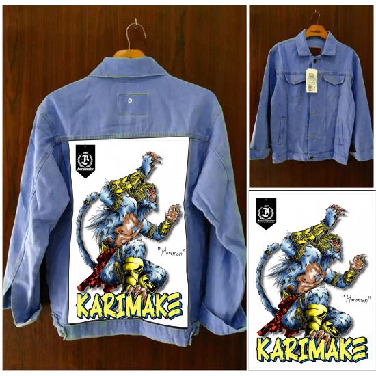 JAKET JEANS BIOBLITZ GAMBAR ANOMAN PUTIH JAKET JEANS EMBLEM BORDIL JAKET JEANS REGULER JAKET JEANS P