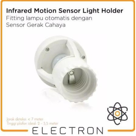 Fitting Lampu Otomatis Sensor Gerak Cahaya PIR Infrared Motion Sensor