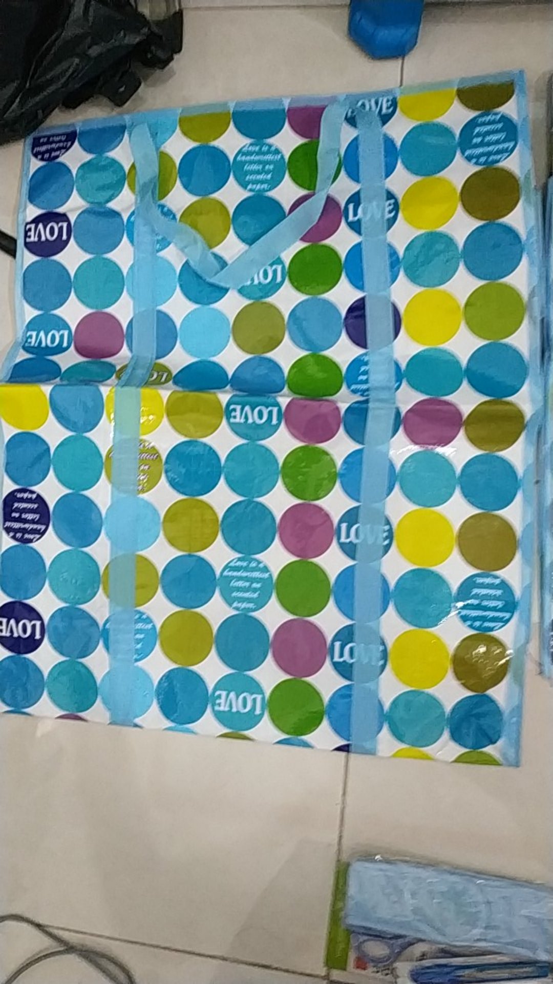 Tas Tenteng Plastik Terpal Karung Ukuran M 50 X 60 Cm. Tas Karung Sedang  Laundry Baju