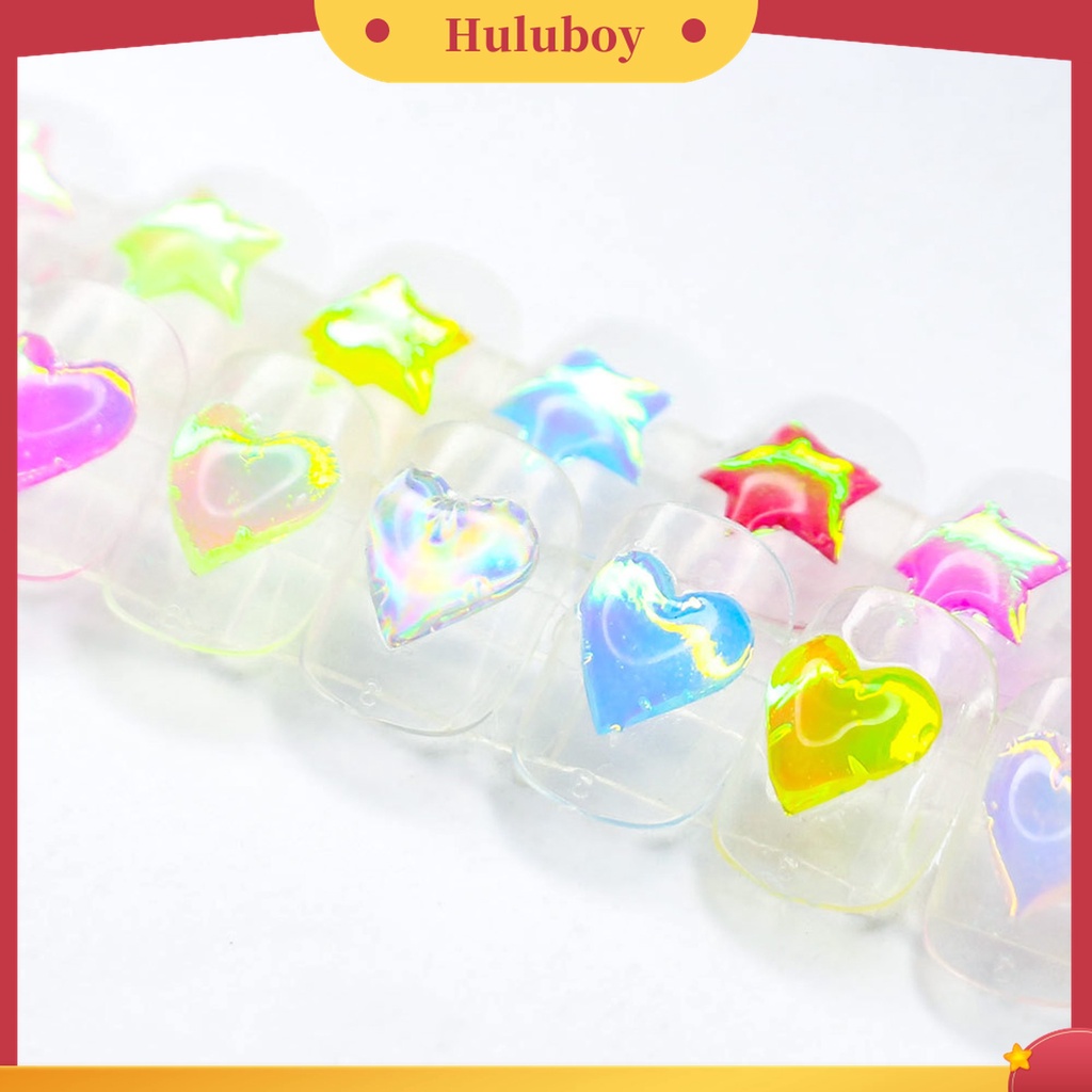 Huluboy Huluboy♡ 16pcs / Set Stiker Kuku Motif Aurora Warna-Warni Untuk Manicure / Nail Art Wanita