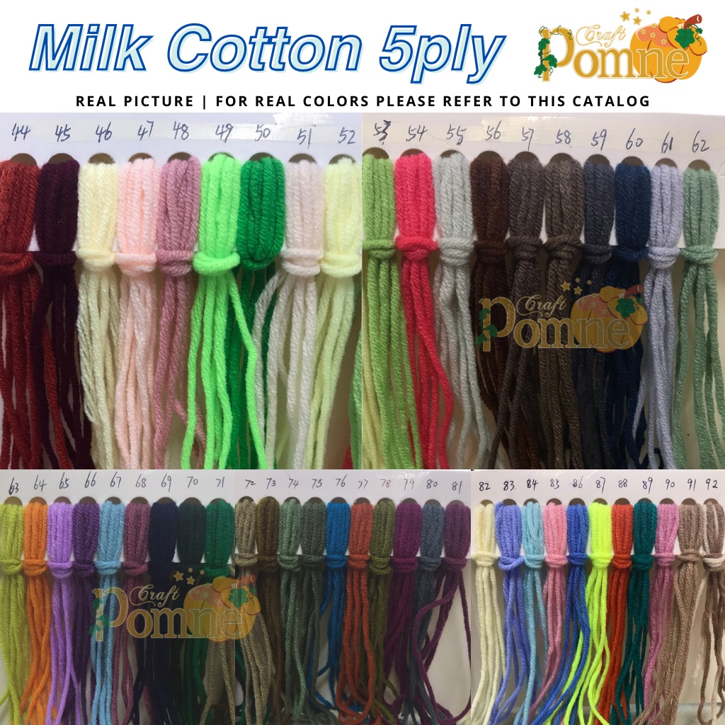 NEW!! MURAH MERIAH (46-92) BENANG RAJUT KATUN SUSU MILK COTTON 5 PLY CHUNKY MERK SAPI MADE IN CHINA PART 2