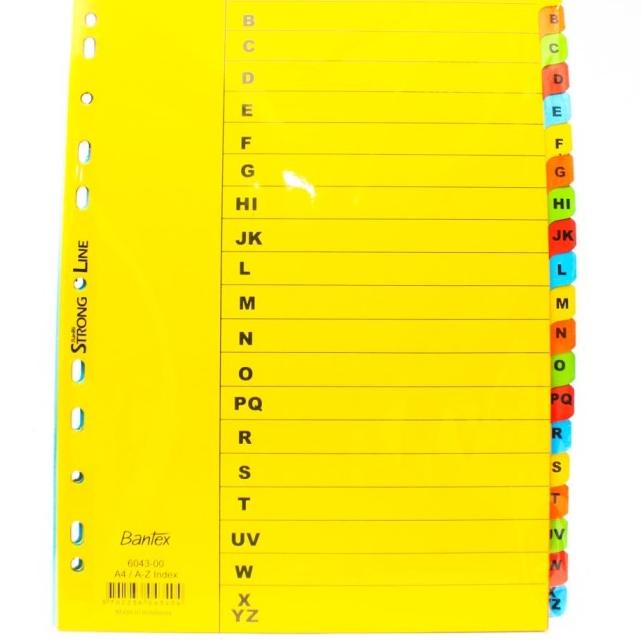 

✯ Bantex Cardboard Divider A4 20 Pages A-Z 6043 | Pembatas Binder Bantex ♠