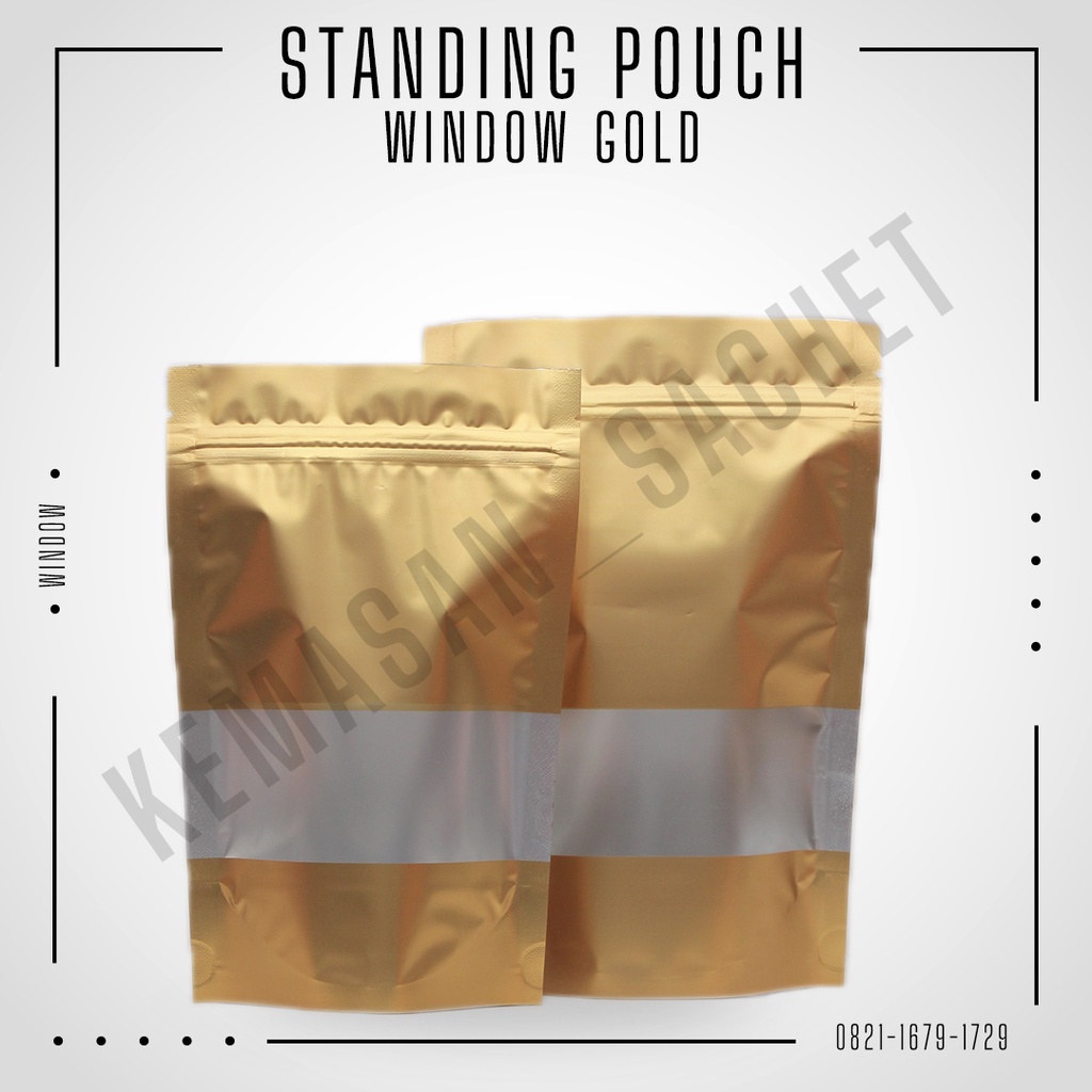 

Standing Pouch Window Metalize Gold (100pcs)