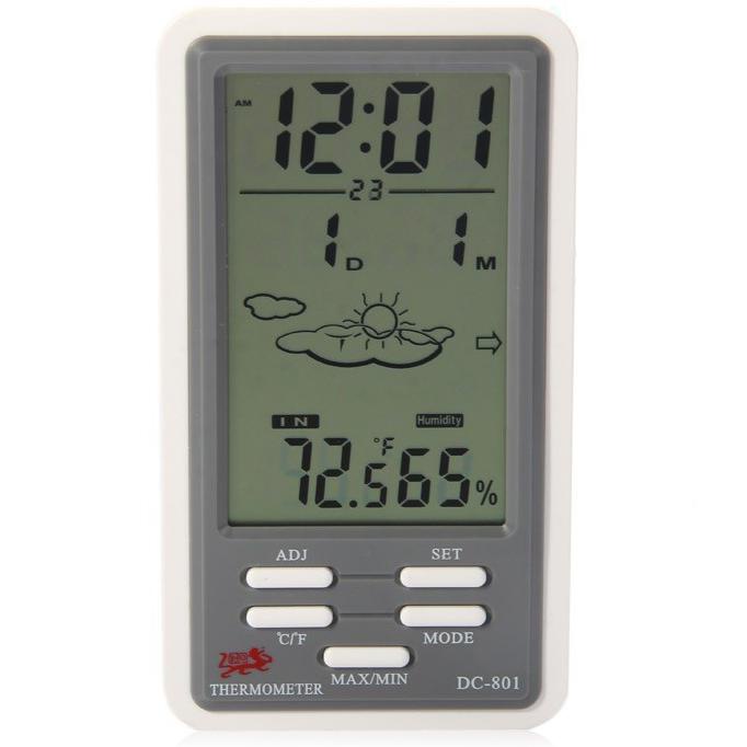 Thermo Hygrometer Dc801 Humidity Ukur Suhu Kelembaban Udara Jam Alarm