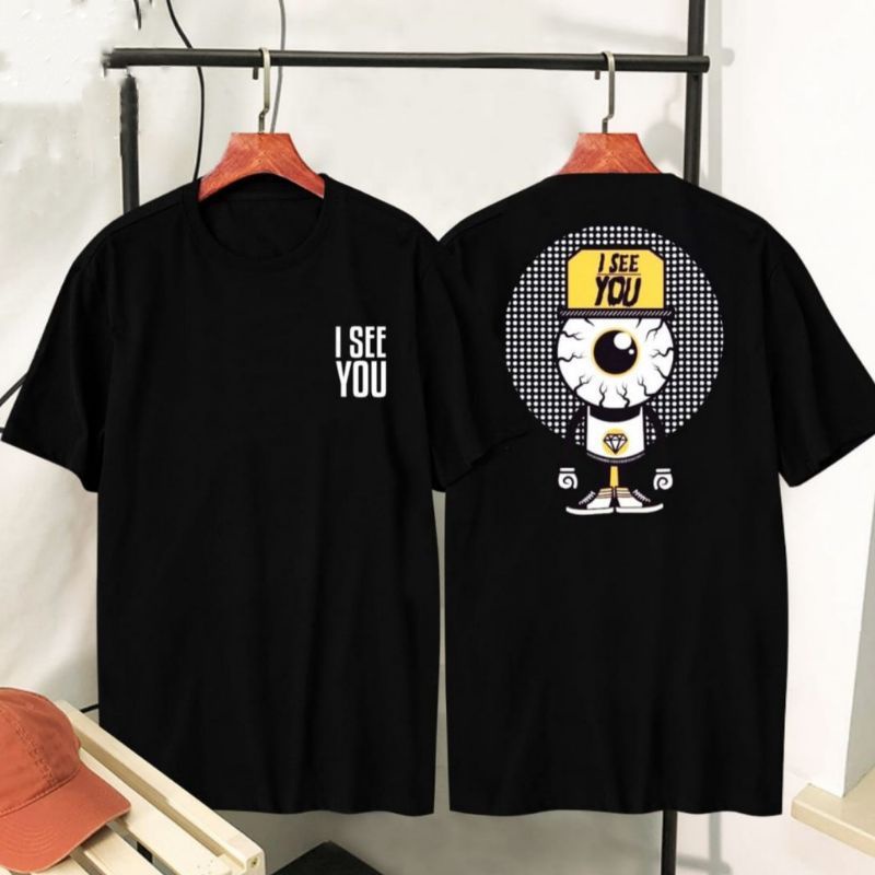 Kaos baju warna hitam keren pria