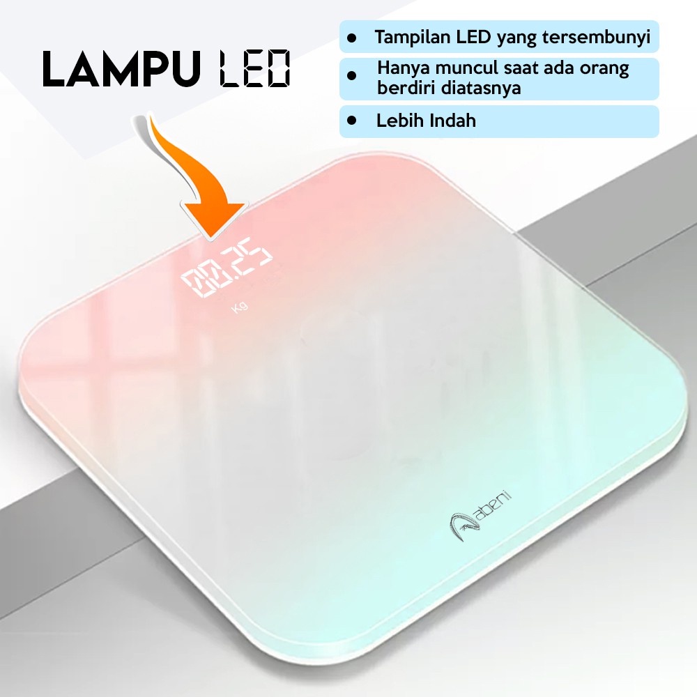 abeni timbangan badan digital usbtimbangan digital 180kg layar led digital dengan ungu gradie