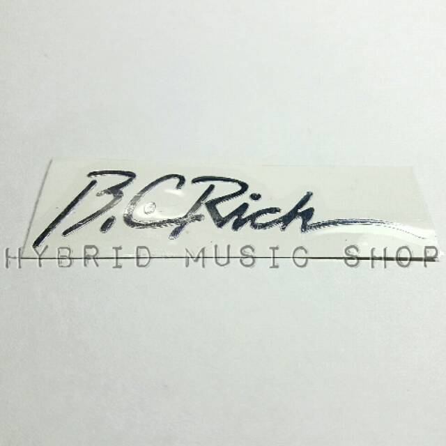 Decal Head Stock Gitar BC Rich
warna Chrome