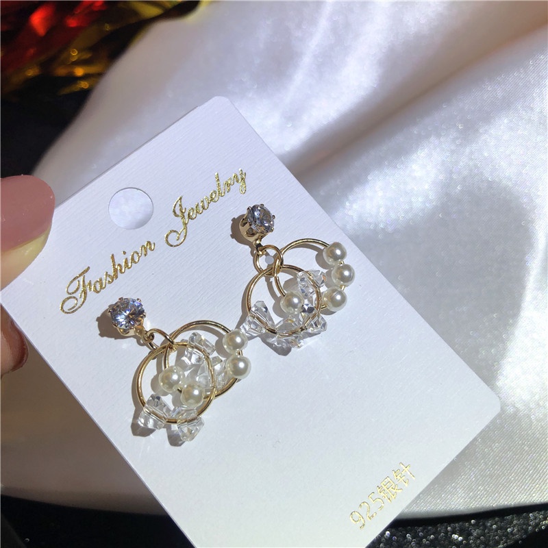 Anting Tusuk Sterling Silver 925 Dengan Mutiara Untuk Wanita | Aksesoris Rambut Untuk Wanita | Anting Bahan Stainless Steel | Kotak Hadiah Untuk Hadiah