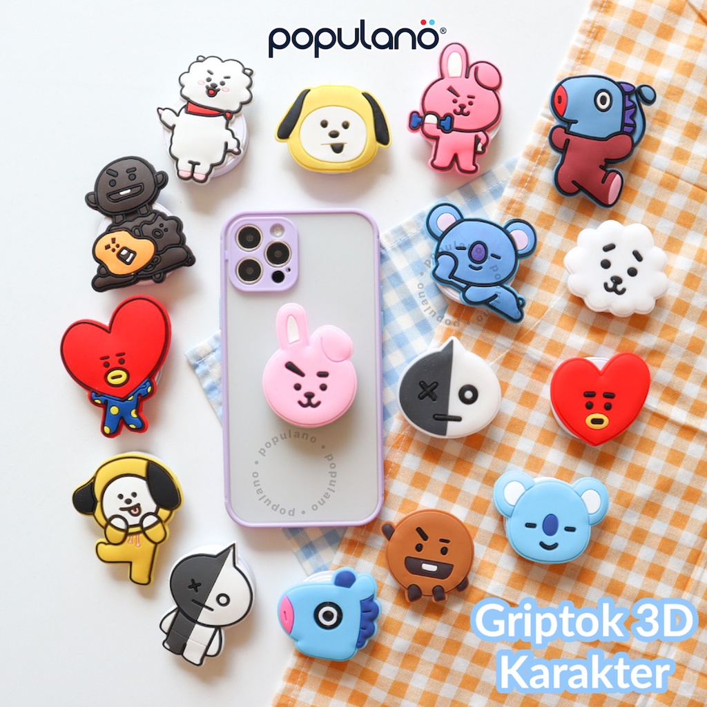 Griptok Ring 3D KPOP Grip Tok Hp Korea Phone Grip Holder Universal