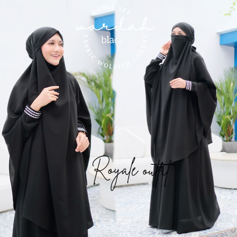 WARDAH SYARI GAMIS SET KHIMAR POLOS FRENCH KHIMAR ORI ROYALE