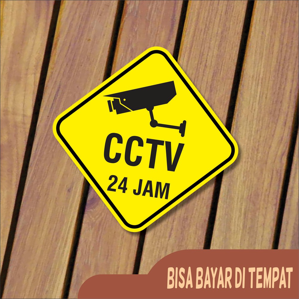 

SIGN TAG ACRYLIC TIMBUL CCTV AREA 24 JAM UK 16X16 CM