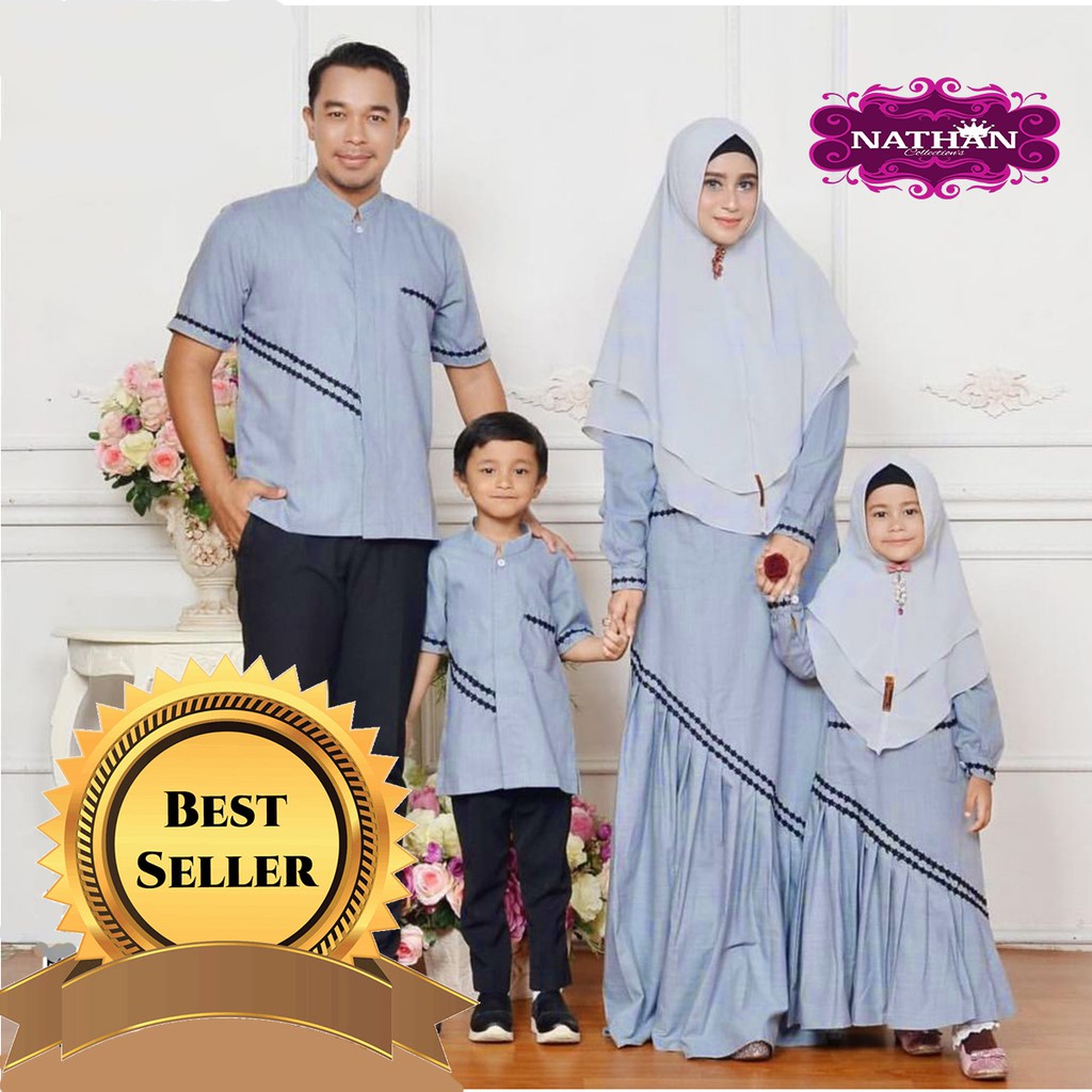 Baju Keluarga Sarimbit Muslim Couple Keluarga Model Ruffle Shopee Indonesia