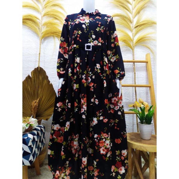 GAMIS MONALISA KRAH PREMIUM/ GAMIS MONALISA KEKINIAN/ GAMIS MONALISA KLOK MOTIF BUNGA