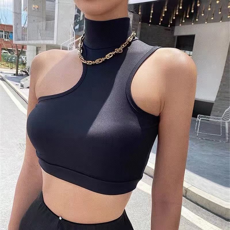 ✅𝐅𝐎𝐈𝐒𝐒® Tank Top Wanita Dengan Bahu Miring Atasan Seksi Skinny Fit 1204