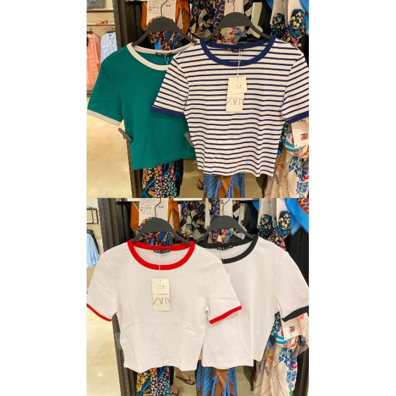 Tshirt crop wanita Zara woman women kaos zara