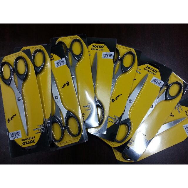 

kertas-pemotong- gunting scissor stainless joyko 838 -pemotong-kertas.