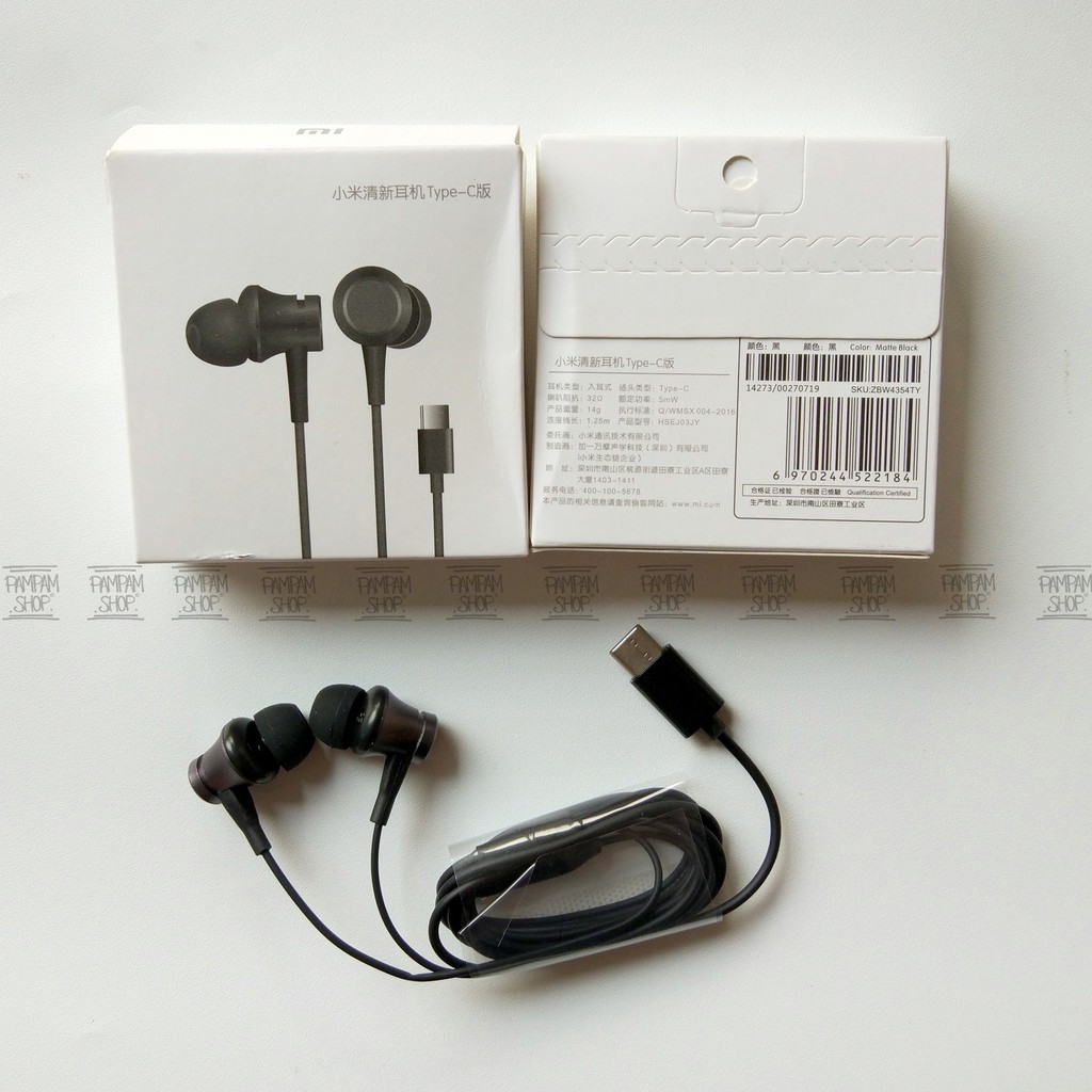 Stereo Headset Earphone XiaoMi Type C Mi6 Mi A2 Original OEM Handsfree Tipe C Mi 6