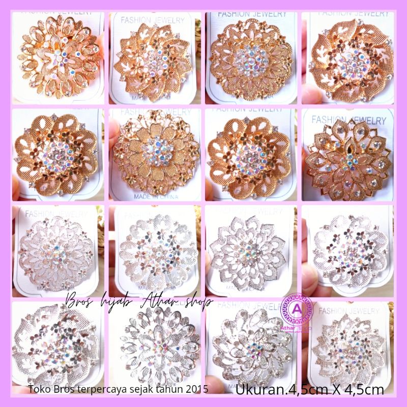 Bros bunga permata diamond swaroski /fashion muslim/bros kebaya/bros kutubaru