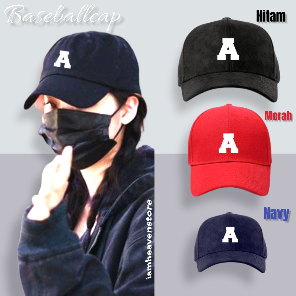 Topi Huruf A Baseballcap Abjad A Teks A Alphabet A Inisial A Warna Hitam Navy Merah Size Ukuran Dewasa Terbaru 2022 Distro Keren