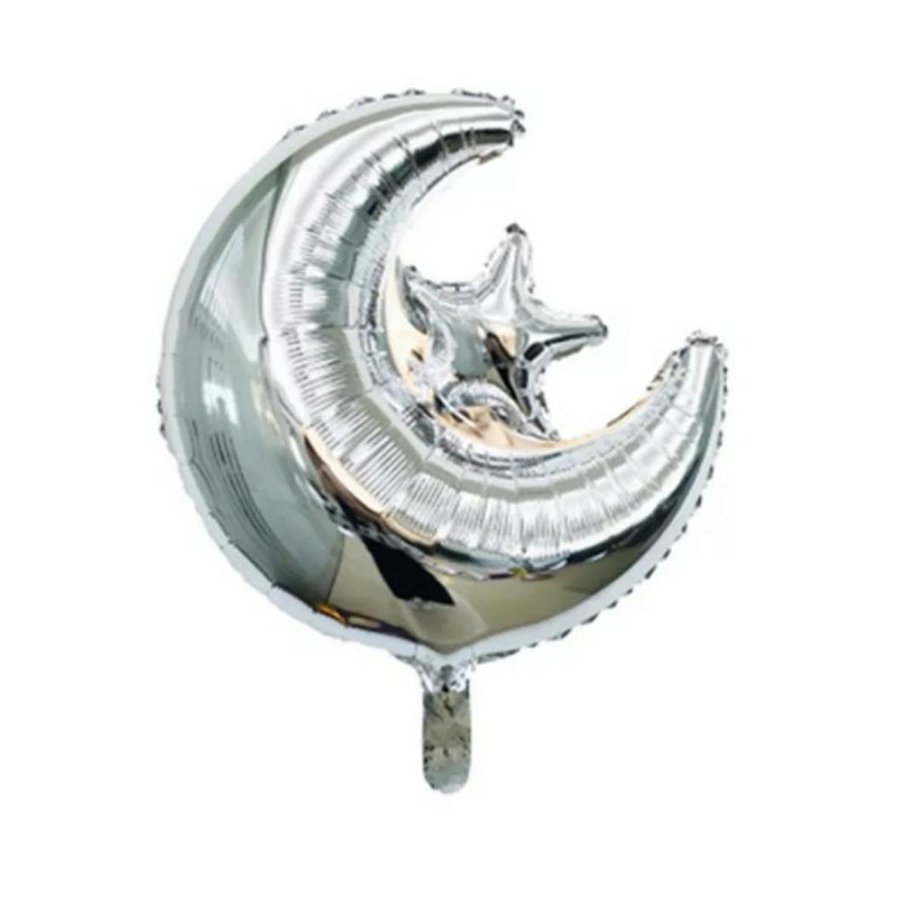 Balon Foil Star Moon / Bulan Bintang Idul Fitri Lebaran