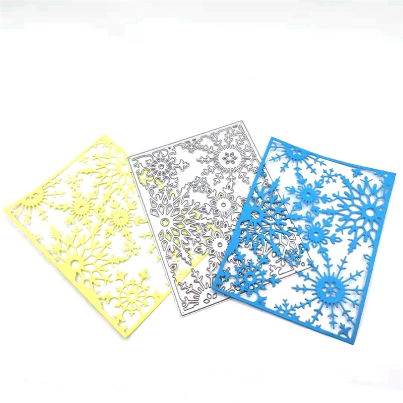 Zzz Cetakan Stensil Cutting Dies Motif Snowflake Natal Bahan Baja Karbon Untuk Scrapbook / Craft DIY