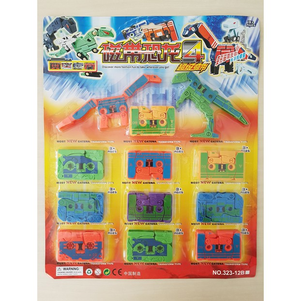 Mainan Robot Dinosaurus Transformer Kaset Puzzle robot