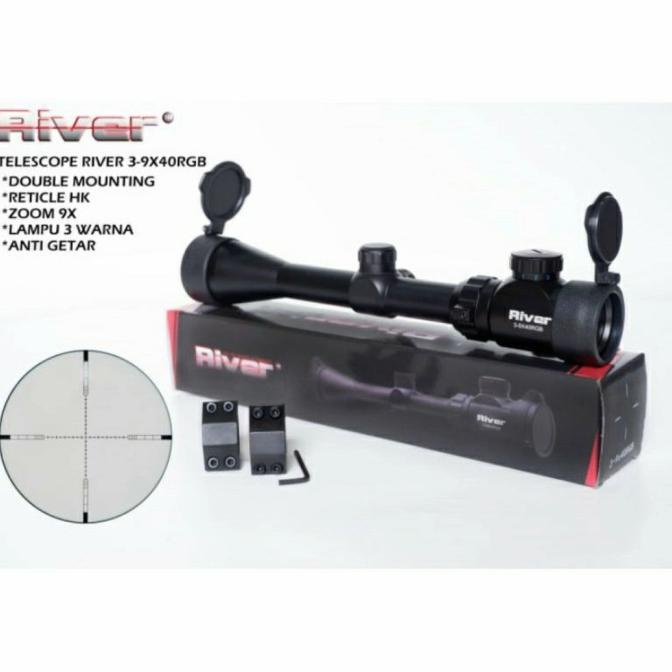 Teleskop RIVER 3-9x40 RGB HK Tutup Flip