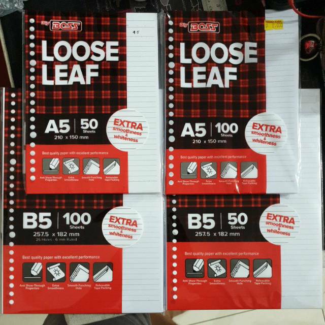 

Loose Leaf Big Boss / Isi Binder / A5 dan B5 Semua ukuran