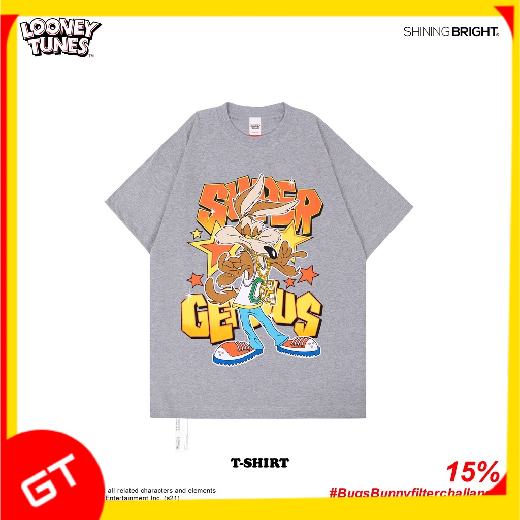 Kaos Shining Bright T Shirt Distro LOONEY TUNES SUPERGENIUS  - MISTY Original - SB