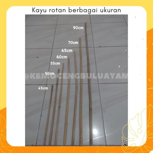 Kayu Rotan Penjalin Pemukul Panjang Kemoceng Kecil Alat Penunjuk Ngaji