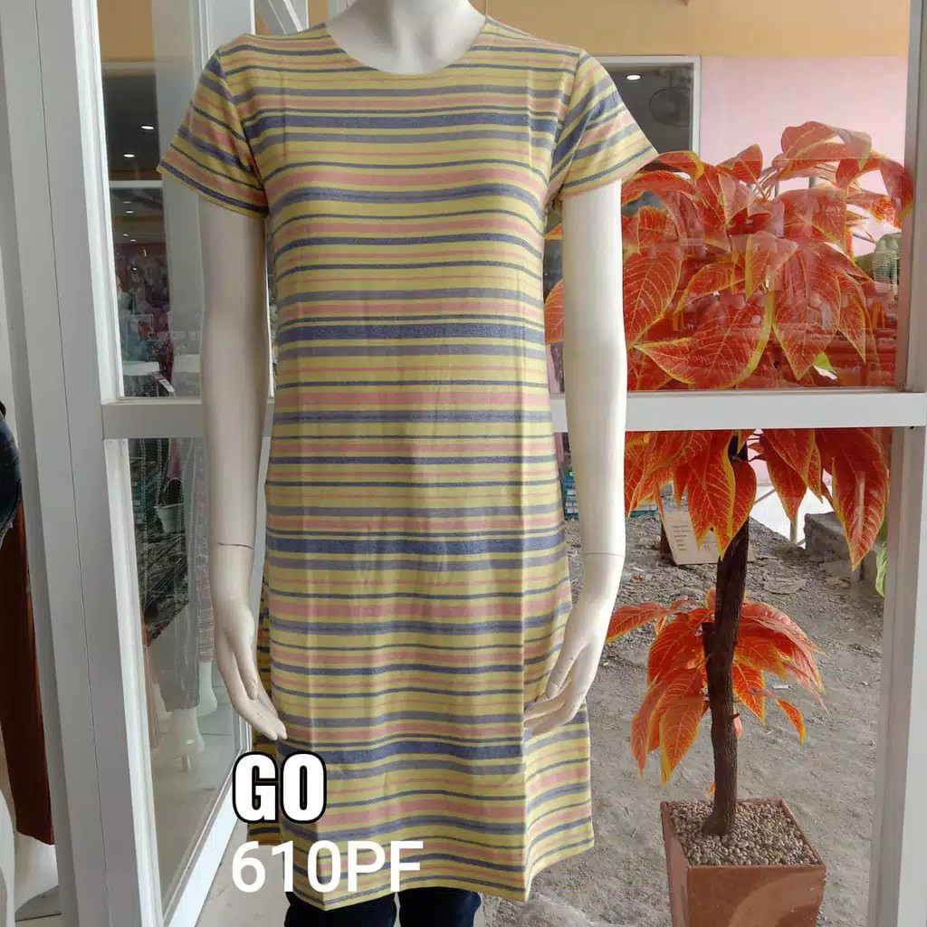 BB LEMONE DRESS/DASTER Wanita Casual Salur Lengan Pendek