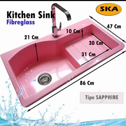 Wastafel Cuci Piring + Ska + Unit Dan Afur , Fiber Glass