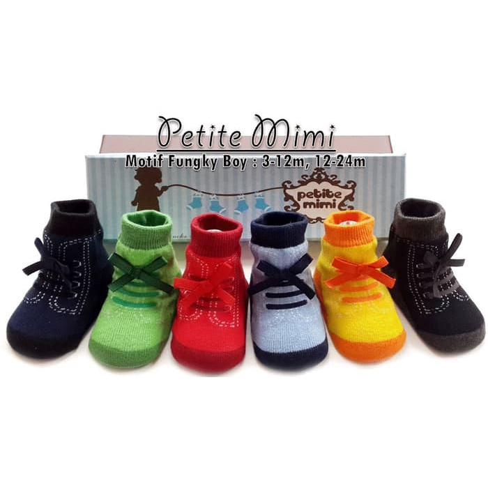 Kaos Kaki Petite Mimi untuk Bayi / Anak - Baby Boy / Cowok + BOX - Socks model Sepatu Lucu NEW!