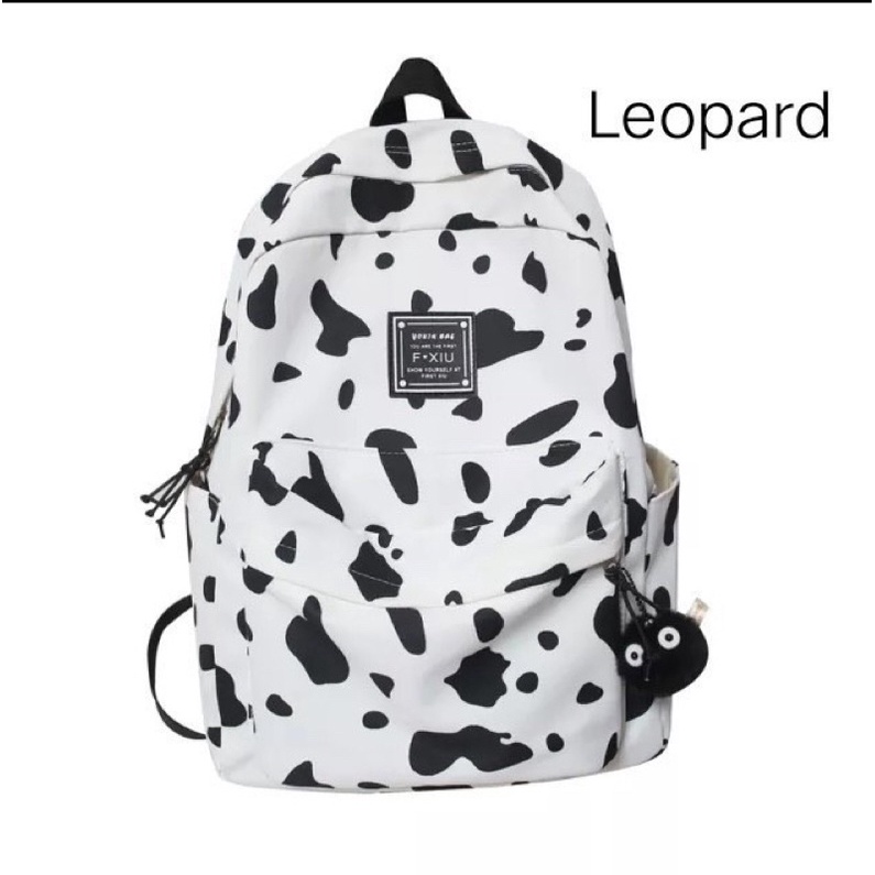 Tas ransel wanita motif Leopard ransel anak sekolah leopard bags korean bags simple motif Leopard