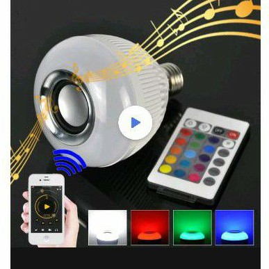 Bohlam speaker musik bluetooth 2in1 - Lampu speaker LED