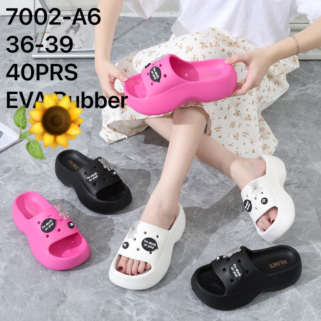 Sandal Karet Jelly Wedges Wanita import Model Terbaru Original Kekinian by AGUNG STYLE Balance 7002-A6