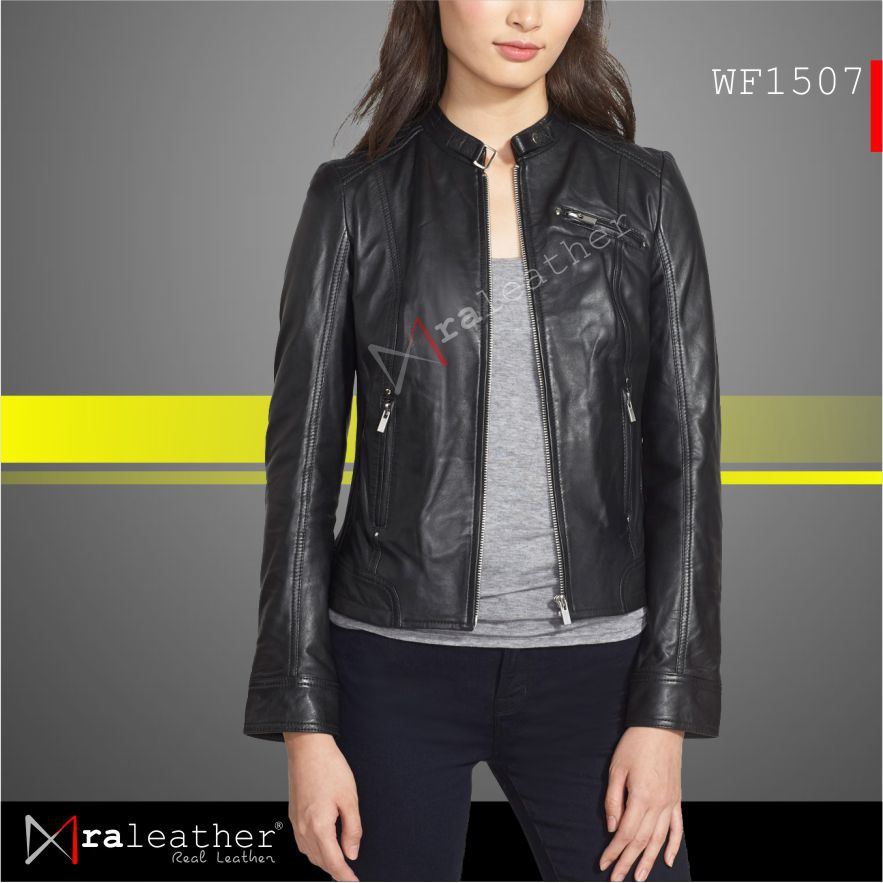Jaket Kulit Wanita WF1507 - 100% Kulit Domba Asli Garut, RA Leather Original