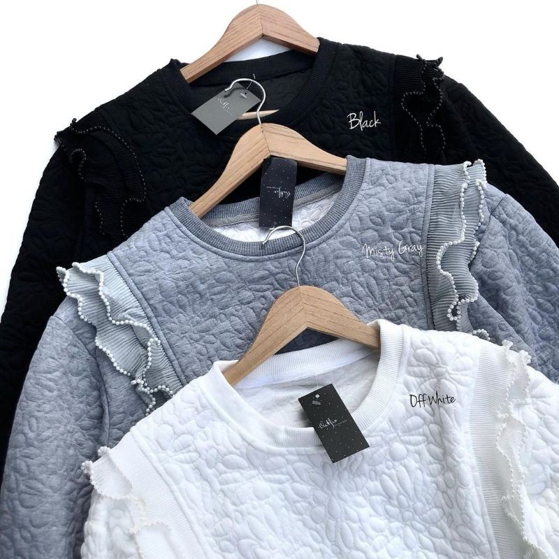 Aloha Sweater Off White Black by Outfix