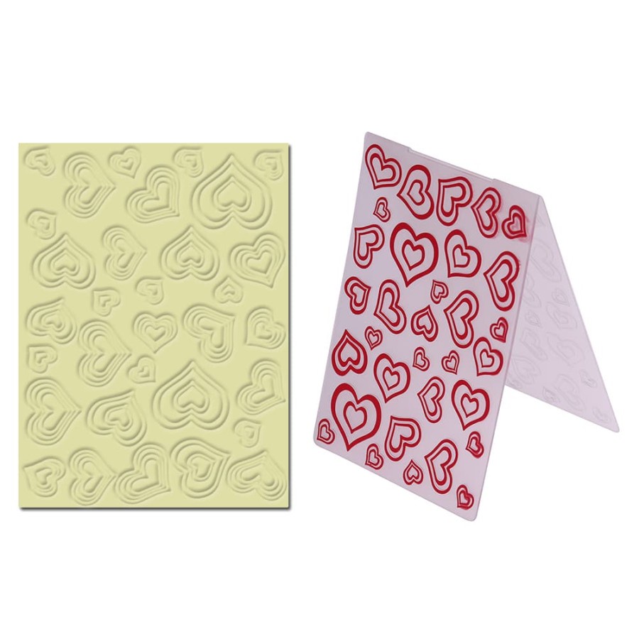 Hollow Heart Plastic Embossing Folder