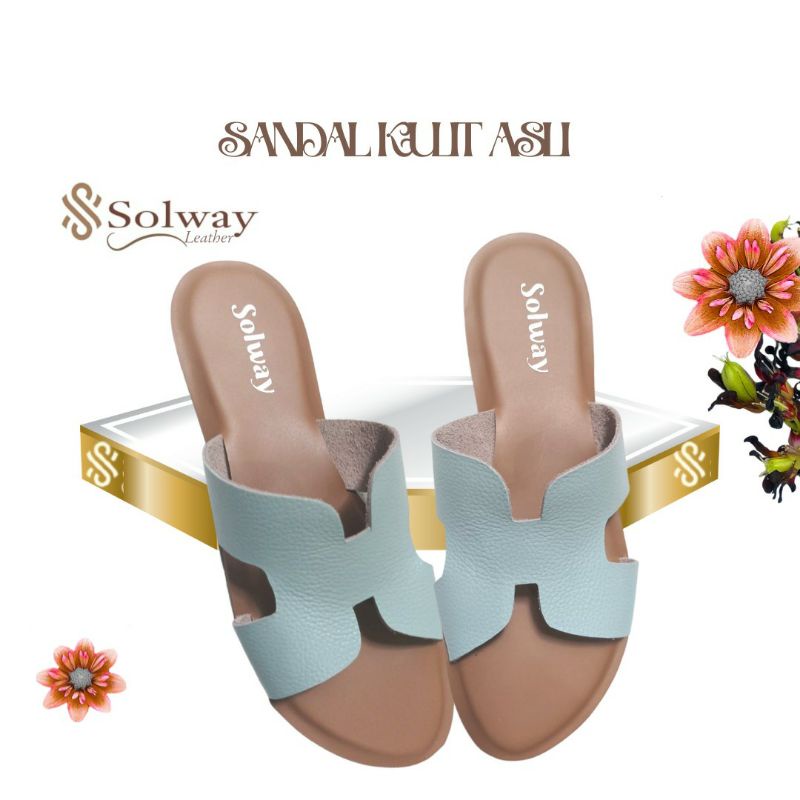 sandal kulit asli wanita model kekinian trendy SW0095.