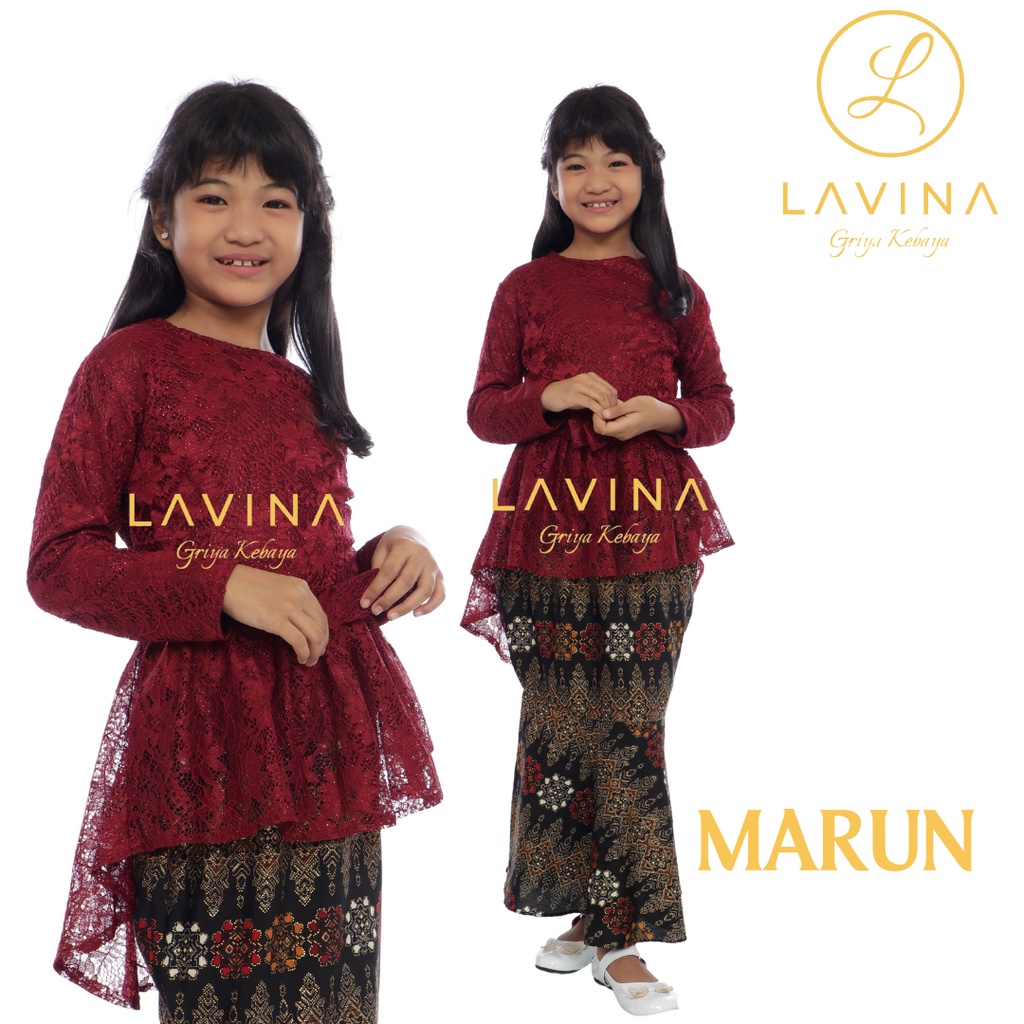 Murah Meriah Kebaya Anak Brukat Aurora Modern TK-SD