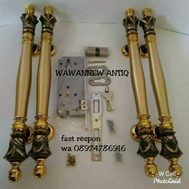 Handle Pintu Rumah Pagar Kuningan Antik Murah 45cm