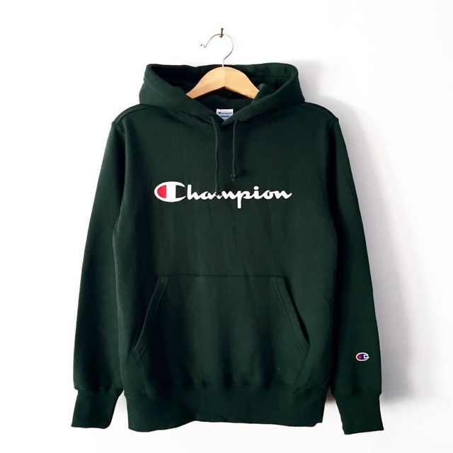 champion hoodie army green