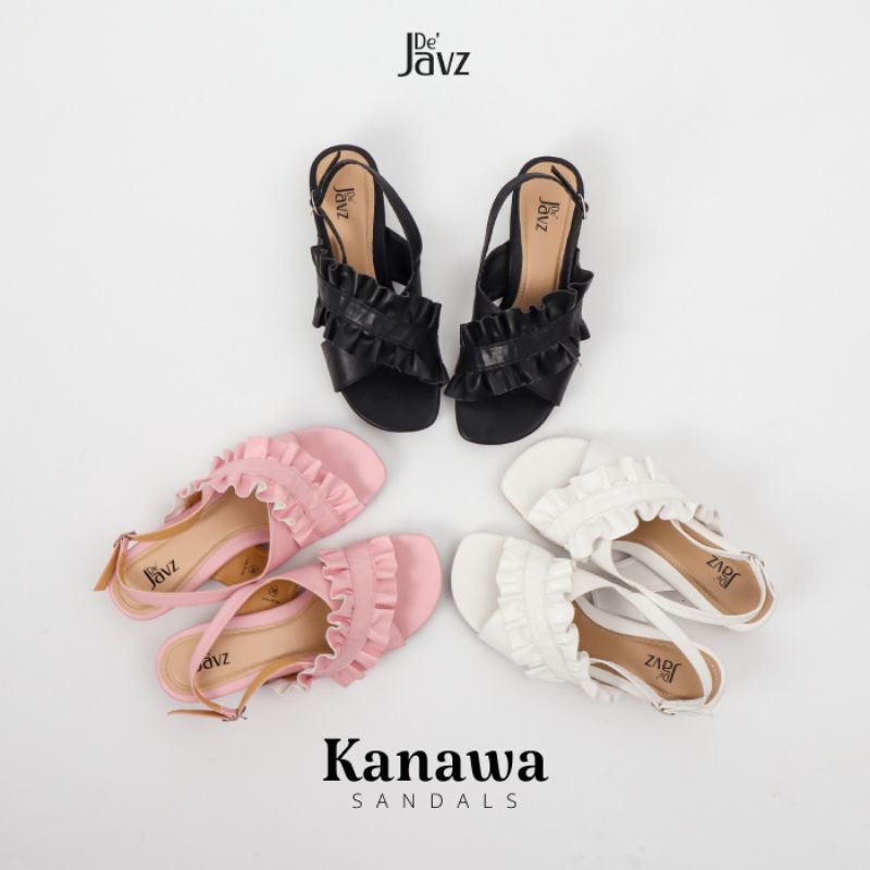 Sandal heels wanita cantik elegan bahan kulit sintetis Kanawa brand by De Javz