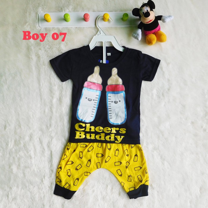 Baju Anak Bayi Laki Setelan Newborn Pakaian Set Anak Bayi Laki Cowok Bahan Katun