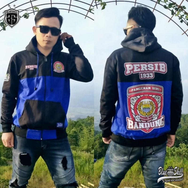 TERLARIS sweater PERSIB kombinasi Est.1933 FOOTBALL CLUB / jaket sweater hoodie persib / jaket sweater persib untuk pria dan wanita